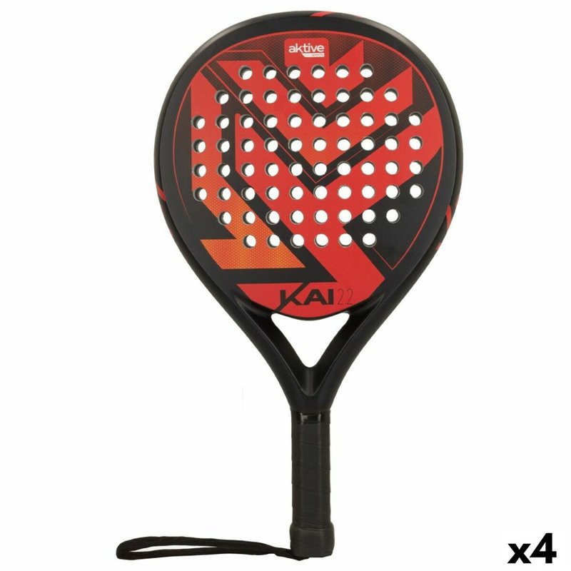 Raquette de squash Aktive Noir/Rouge (4 Unités)