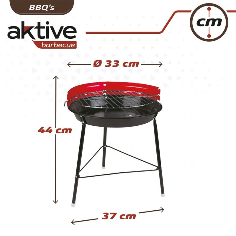 Image secondaire de Barbecue Portable Aktive Fer Plastique 37 x 44 x 33 cm (6 Unités) Rouge