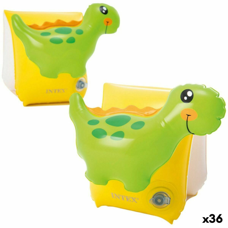 Manchettes Intex Dinosaure 13 x 15,5 x 15 cm (36 Unités)