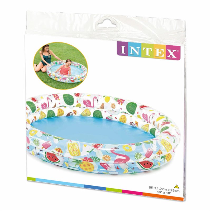 Image secondaire de Pataugeoire gonflable pour enfants Intex Tropical Anneaux 150 l 122 x 25 cm (12 Unités)