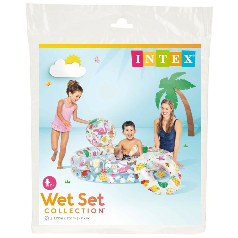 Image secondaire de Pataugeoire gonflable pour enfants Intex Tropical Anneaux 150 l 122 x 25 cm (12 Unités)