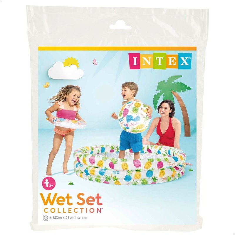 Image secondaire de Pataugeoire gonflable pour enfants Intex Ananas Anneaux 248 L 132 x 28 x 132 cm (12 Unités)