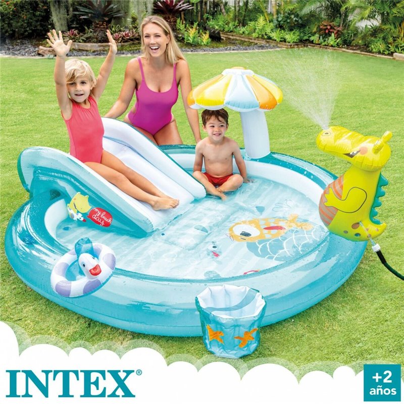 Image secondaire de Pataugeoire gonflable pour enfants Intex Parc de jeux Crocodile 201 x 84 x 17 cm (3 Unités)