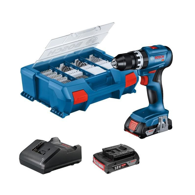 Bosch GSB 18V-45 1900 tr/min Noir, Bleu