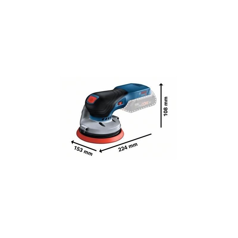 Image secondaire de Bosch GEX 18V-125 Professional Ponceuse orbitale aléatoire 10000 tr/min 20000 OPM Noir, Bleu, Gris, Rouge