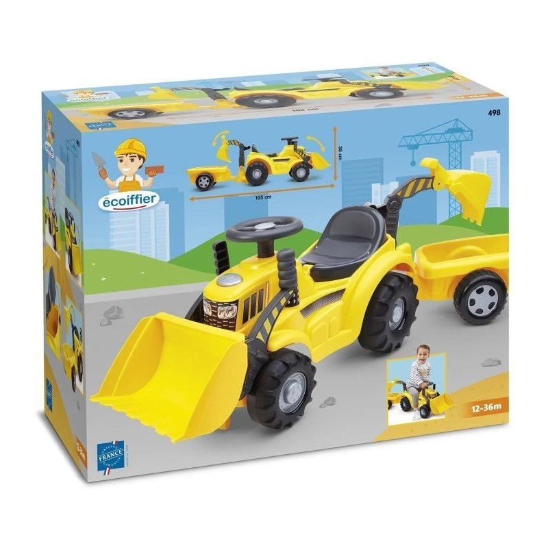 Image secondaire de Tricycle Ecoiffier Carrier Jaune Tracteur