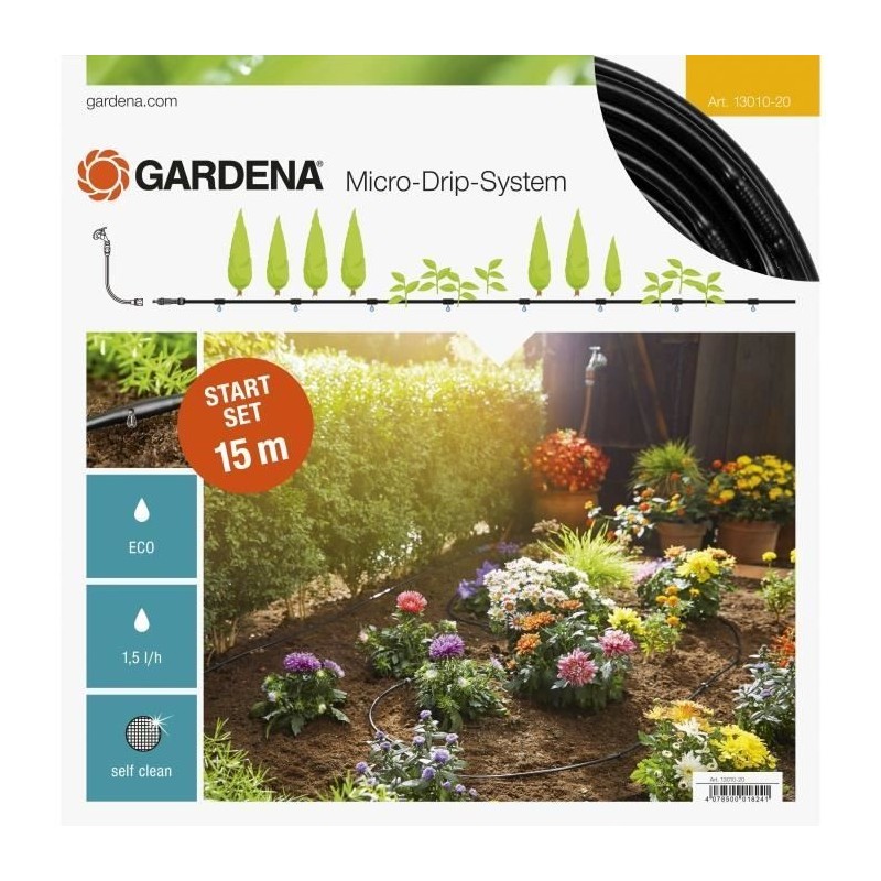 Gardena Kit complet arrosage goutte-a-goutte taille S Micro-Drip Arros