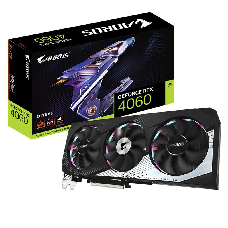 Gigabyte AORUS GeForce RTX 4060 ELITE 8G Nvidia 8 Go GDDR6