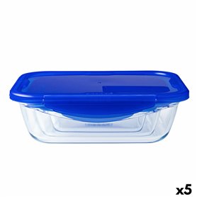 Boîte à lunch hermétique Pyrex Cook & Go Bleu 1,7 L 24 x 18 cm verre (5 