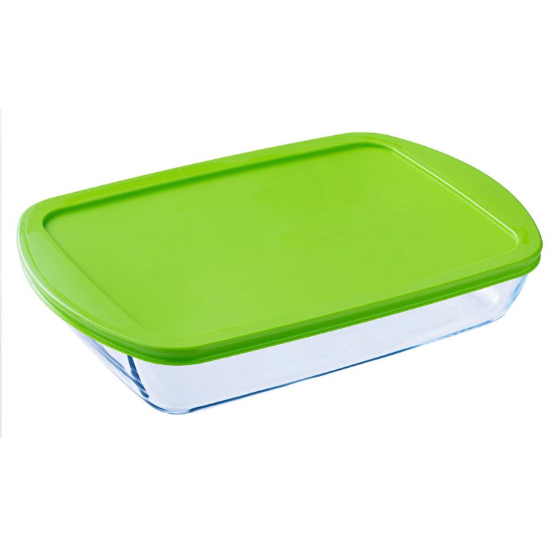 Image secondaire de Boîte à repas rectangulaire avec couvercle Pyrex Cook & store Transparent Silicone verre (4,5 L) (4 Unités)