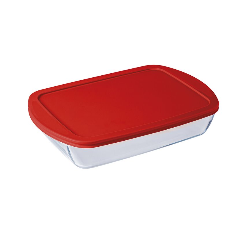 Image secondaire de Boîte à repas rectangulaire avec couvercle Ô Cuisine Cook&store Ocu Transparent verre Silicone 4,5 L (4 Unités)