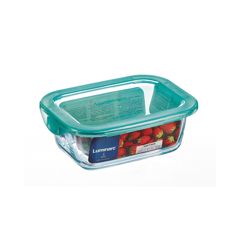 Image secondaire de Boîte à repas rectangulaire avec couvercle Luminarc Keep'n Lagon 18,5 x 13 x 6,6 cm Turquoise 1,22 L verre (6 Unités)