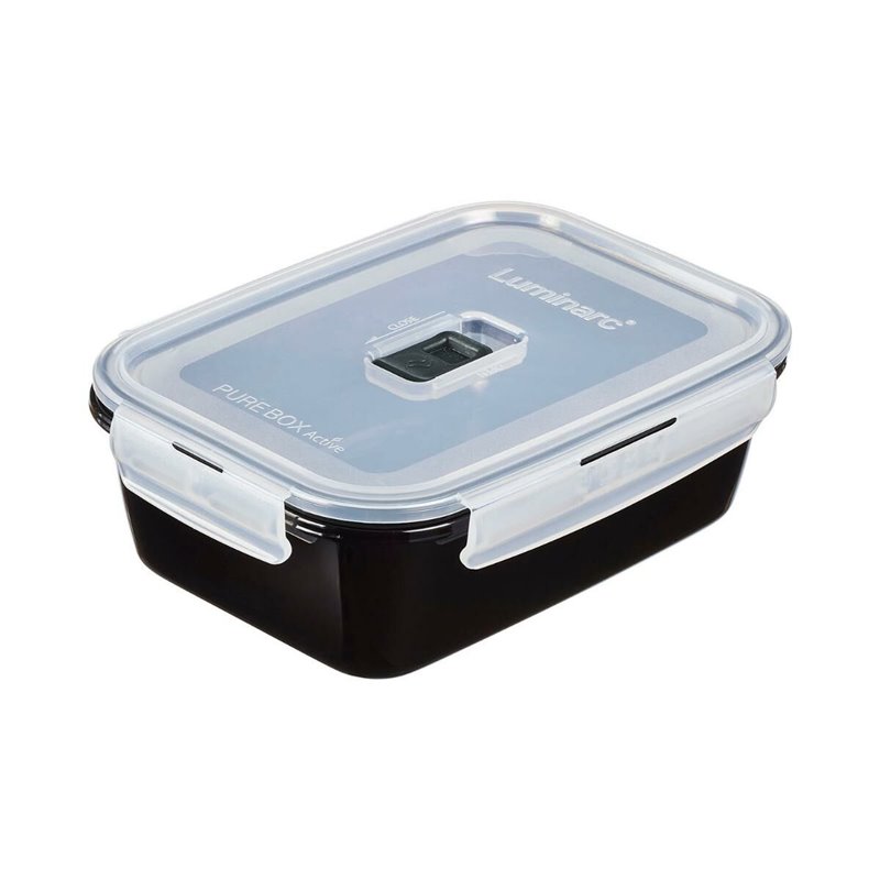 Image secondaire de Boîte à lunch hermétique Luminarc Pure Box Noir 1,22 L verre (6 Unités)