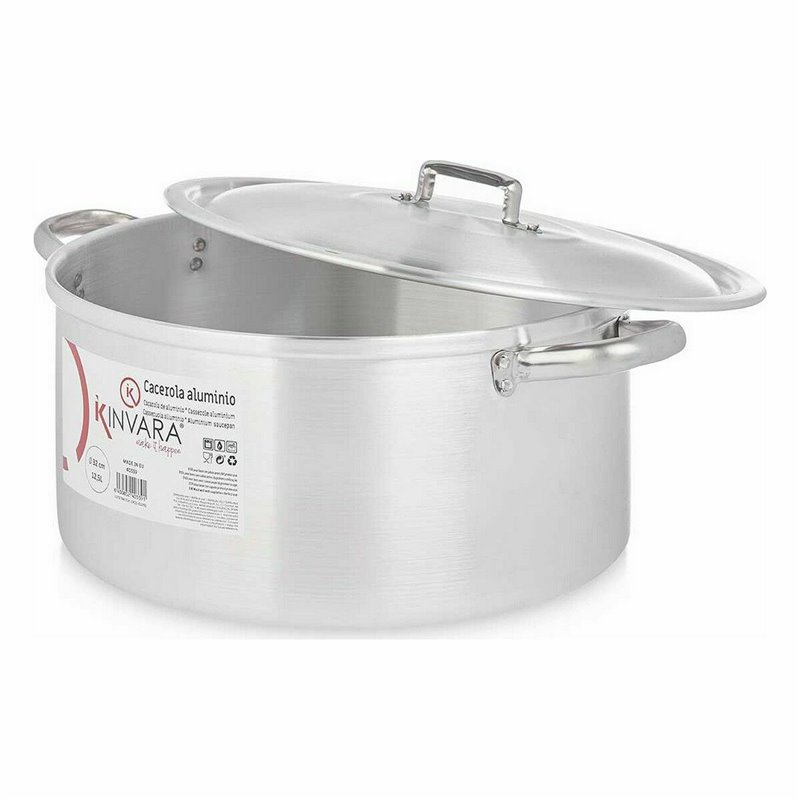 Image secondaire de Casserole avec Couvercle Argenté Aluminium 12,5 L (3 Unités)