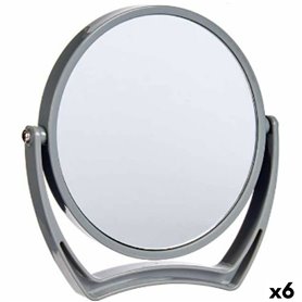 Miroir Grossissant Gris Verre Plastique 19 x 18,7 x 2 cm (6 Unités)