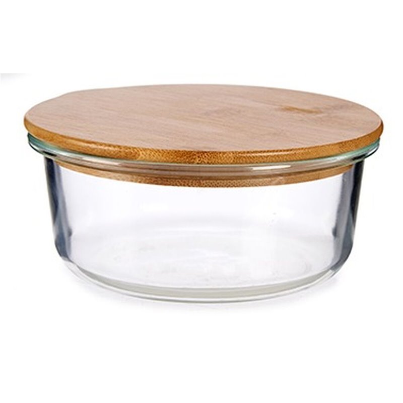 Image secondaire de Panier-Repas rond avec couvercle Bambou 15 x 6,5 x 15 cm (12 Unités)