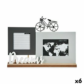 Cadre Photos Dreams Bicyclette Blanc Noir Gris Bois 6 x 27 x 37,5 cm (6 