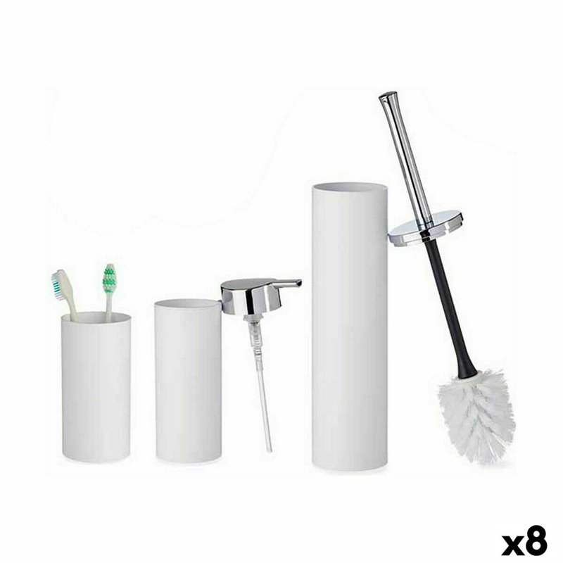 Ensemble de Bain Blanc Plastique (8 Unités)