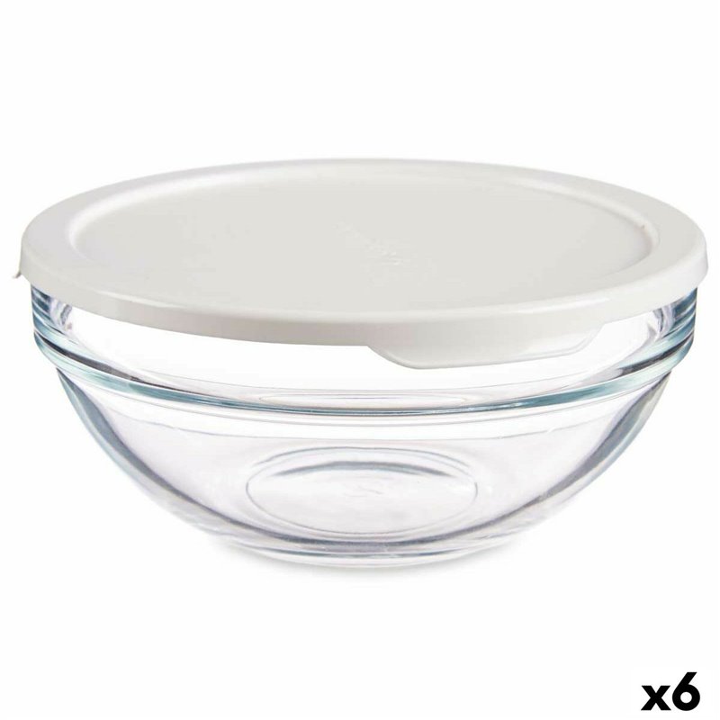 Panier-Repas rond avec couvercle Chefs Blanc 595 ml 14 x 6,3 x 14 cm (6 Unités)