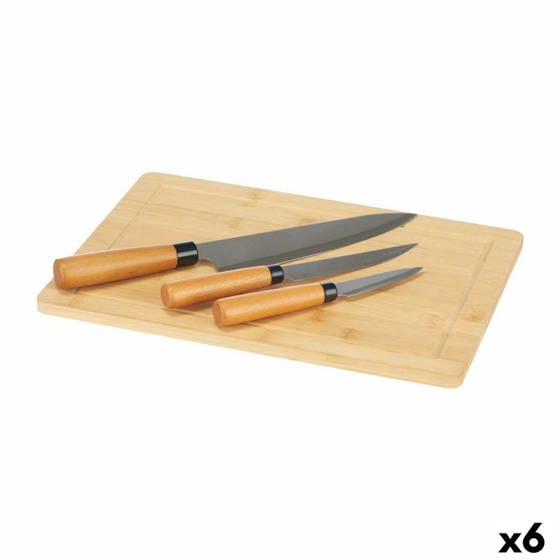 Ensemble de Couteaux Planche à découper Fromage Marron Bambou (6 Unités)