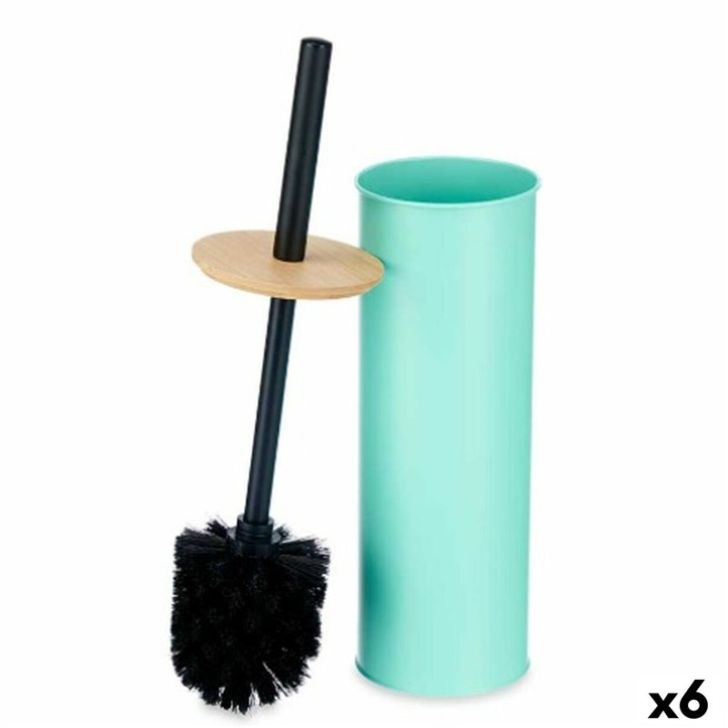 Brosse de salle de wc Menthe Métal Bambou Plastique 9,5 X 27 X 9,5 cm (6 Unités)