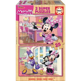 Set de 2 Puzzles   Minnie Mouse Me Time         25 Pièces 26 x 18 cm  