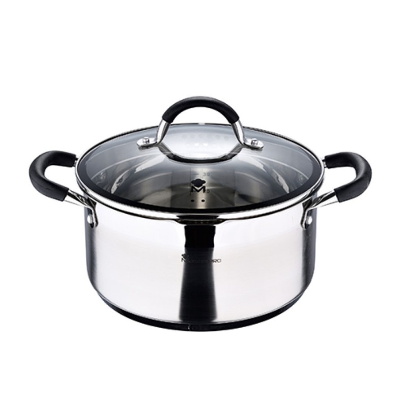 Casserole avec Couvercle Masterpro foodies bgmp-1502-bk Acier inoxydable (5 L) 24 x 12 cm