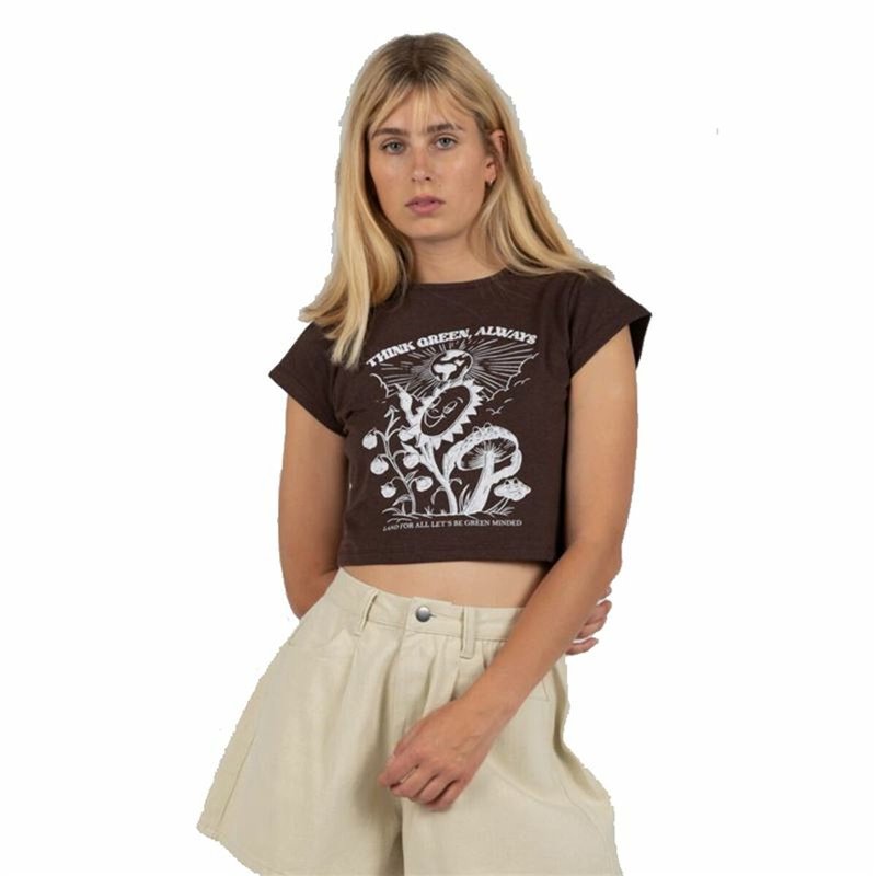 T-Shirt à manches courtes femme 24COLOURS Casual Marron