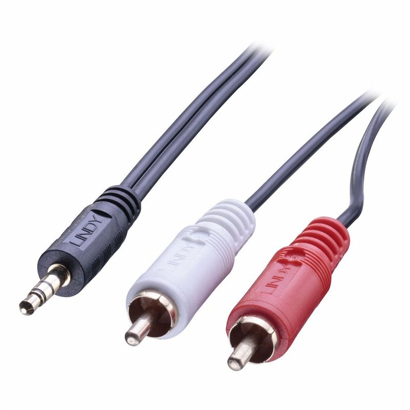 Lindy 35682 câble audio 3 m 2 x RCA 3,5mm Noir