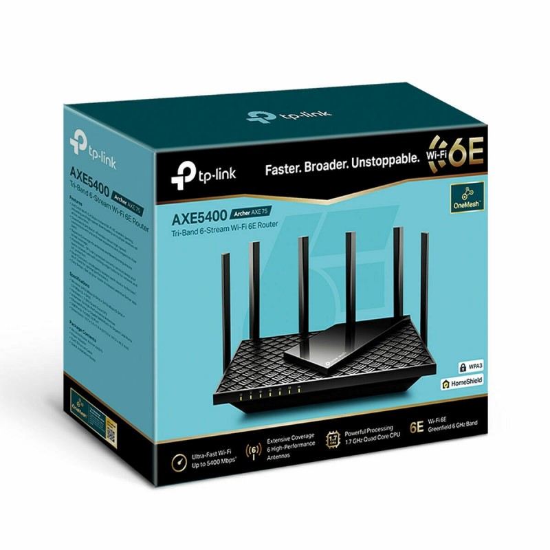 Image secondaire de Tp-Link Archer AXE75 routeur sans fil Gigabit Ethernet Tri-bande (2,4 GHz / 5 GHz / 6 GHz) Noir