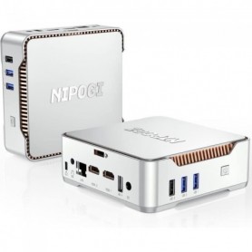 NiPoGi Mini PC - Windows 11 Pro - Intel Celeron N5105 - 12GB RAM 256GB