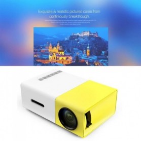 Elisona® vidéo projecteur YG300 Mini Portable 1300mAh intégré batterie