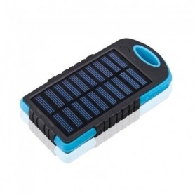 Batterie externe solaire 5000 MAH - étanche - 2 ports USB - lampe LED