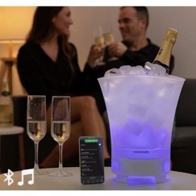 MODEZVOUS - Seau a Glacon Eclairage LED - Enceinte Bluetooth Rechargeable