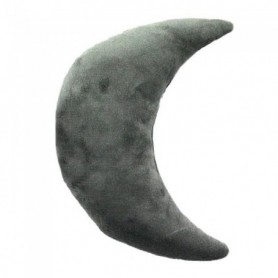 Coussin forme lune gris extra doux 30x45cm 30 x 45 cm Gris