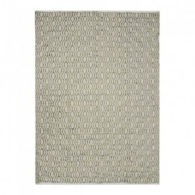TERRA COTTON GÉO - Tapis 100% coton géométriques blanc-sable 190x290