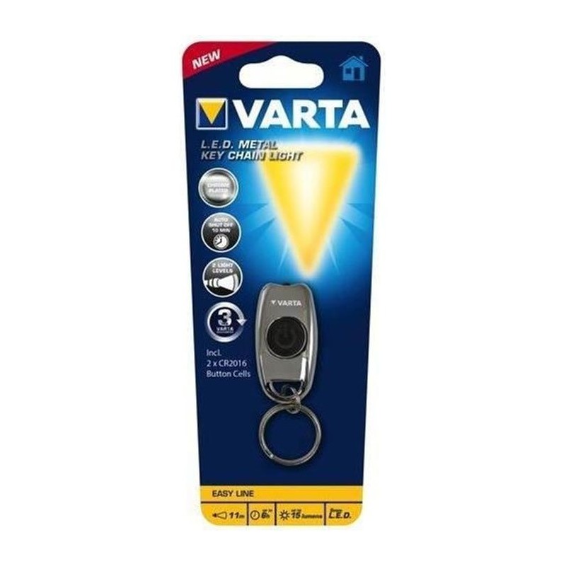 Varta L.E.D. METAL KEY CHAIN LIGHT Chrome Lampe porte-clés LED