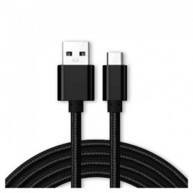 Cable USB-C pour Samsung Galaxy A23 5G -Samsung Galaxy A21S - Nylon Noir