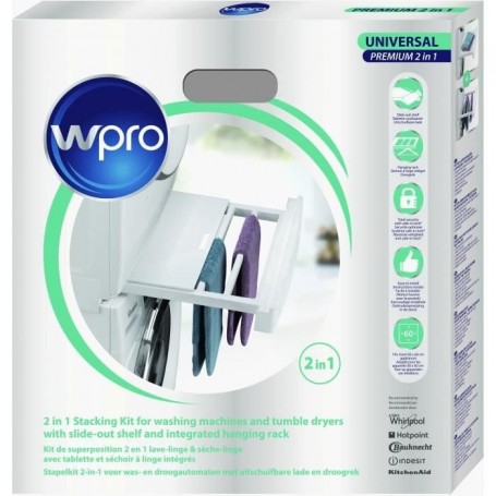 Wpro SKP101 Kit de superposition 2 en 1 lave-linge / sèche-linge avec