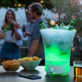SHOP-STORY - Seau à glaçons LED avec haut-parleur rechargeable