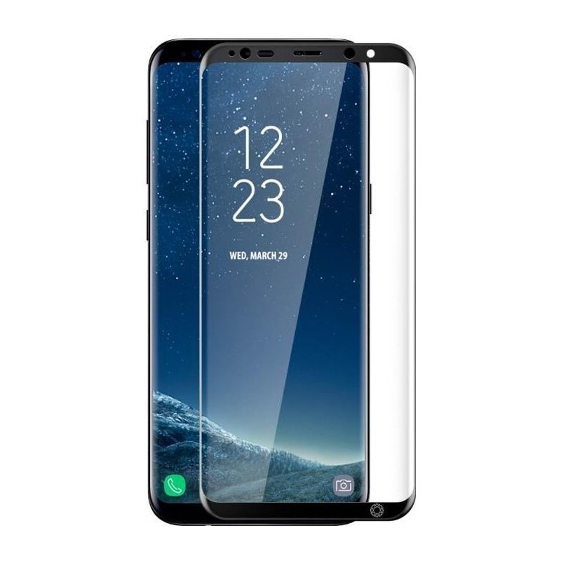 Force Glass Film Ecran Verre Trempé Samsung Galaxy S8 Plus - Noir Garanti