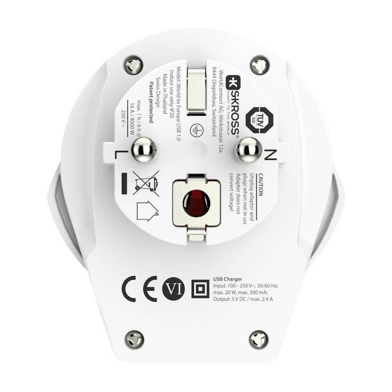 Image secondaire de Adaptateur pour Prises Skross 1.500266 Blanc