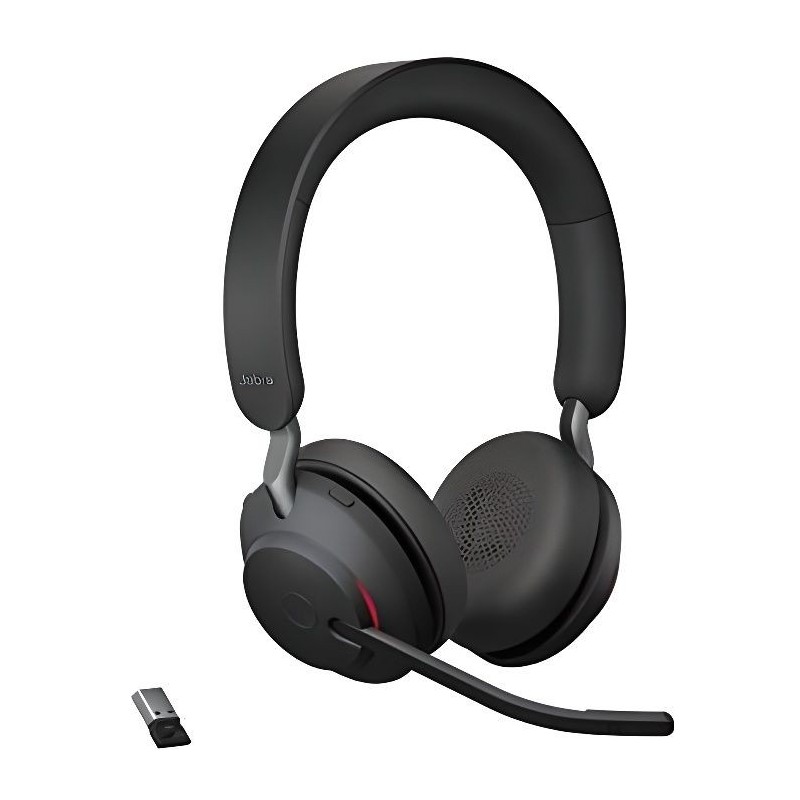 Jabra Evolve2 65, UC Stereo Casque Sans fil Arceau Bureau/Centre d'appels USB Type-A Bluetooth Noir