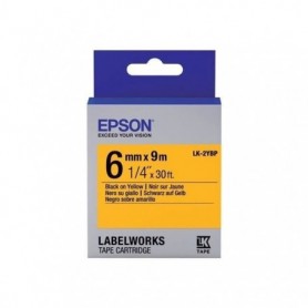 EPSON bande d'étiquettesLK-2YBP  - Couleur pastel Noir/jaune