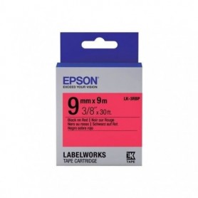 EPSON  bande d'étiquettesLK-3RBP - Couleur pastel Noir/rouge
