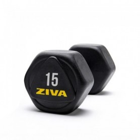 ZIVA - Haltère hexagonale Performance en acier 15 kg - Qualité professionnelle