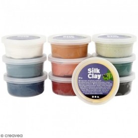 Assortiment de pâtes à modeler Silk Clay - 10 x 40 g