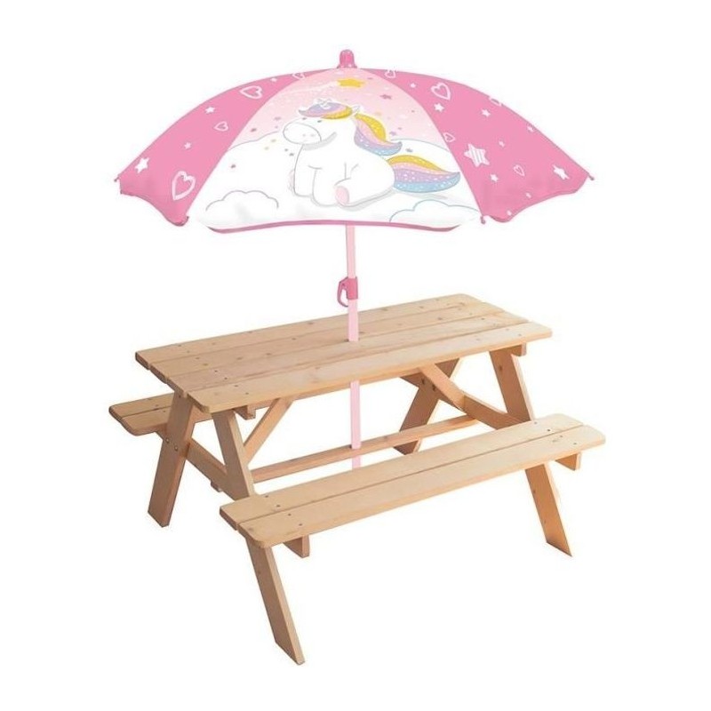 Table de pique-nique Fun House 53 x 95 x 75 cm Parasol Licorne