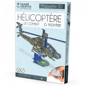 Puzzle 3D maquette - Hélicoptère Apache - 29 x 21 x 17 cm - 57 pcs