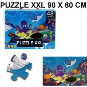 Puzzle geant 48 pieces La Mer poisson pieuvre tortue piece XL 60 x 90